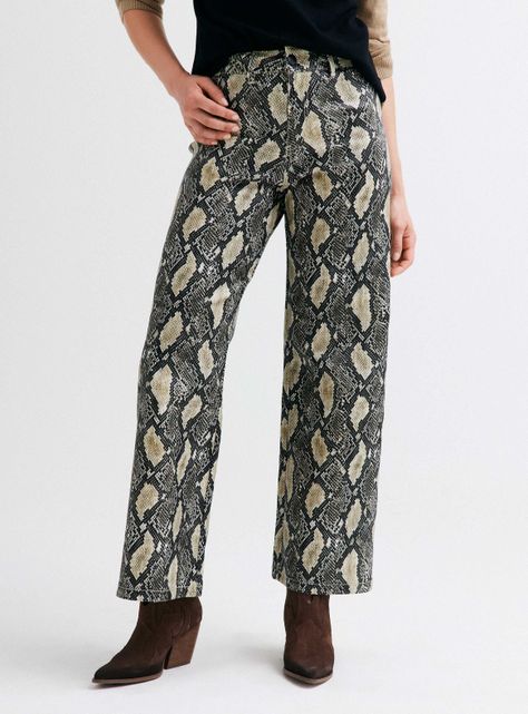 Jeans Wide Leg Efecto Engomado-0
