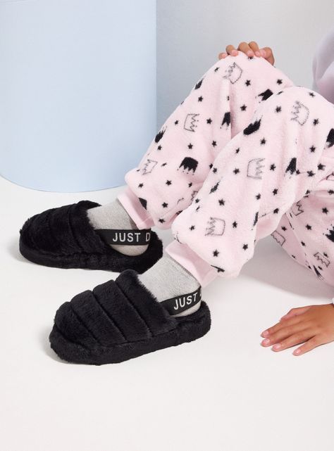 Pantufla Peluda con Elástico eneEl Talón Niña-0