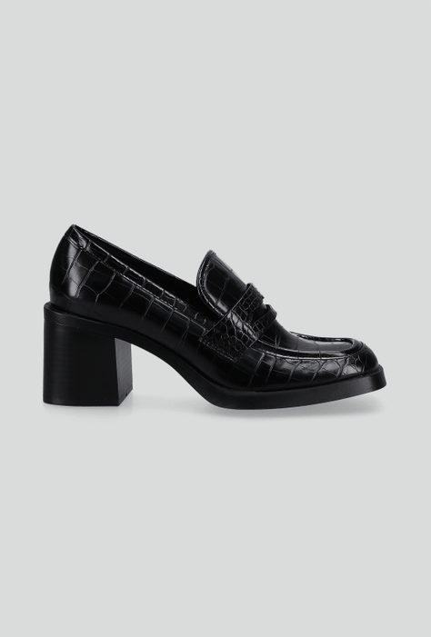 Mocasín Efecto Cuero Textura Croro con Taco Alto Mujer-4