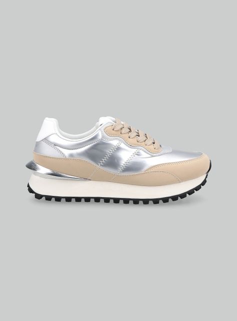 Zapatilla Urbana Metalizada Plataforma Mujer-1
