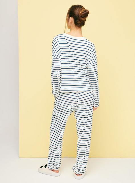 Pijama Largo Estampado Detalle con Lazo-5