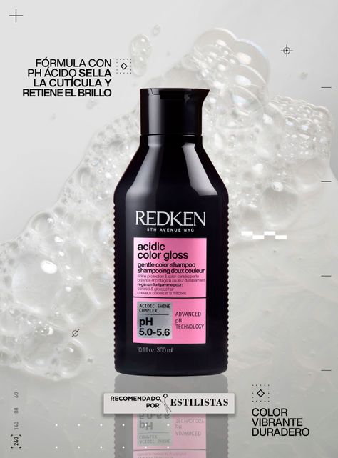 Set Brillo Intenso Cabello con Color Acidic Color Gloss Shampoo Sin Sulfatos 300ml + 75 ml + Acondicionador 300ml + 50ml + Spray One United 30ml-1