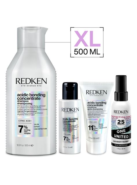 Set ABC Reparación Total Cabello Dañado Acidic Bonding Concentrate Shampoo 500ml + 75ml + Acondicionador 50ml + Spray One united 30ml-0