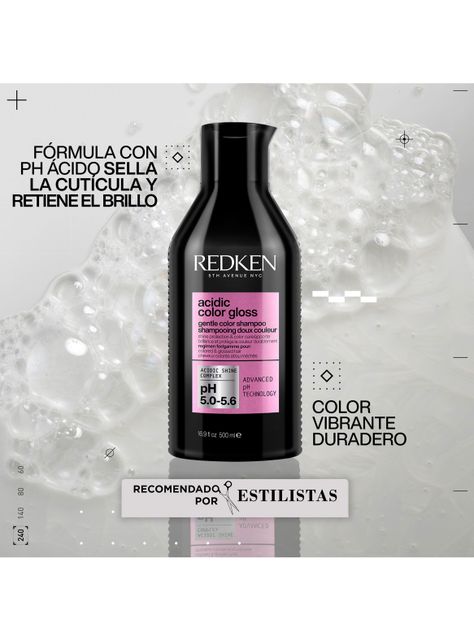Set Brillo Intenso Cabello con Color Acidic Color Gloss Shampoo Sin Sulfatos 500ml + 75 ml + Acondicionador 50ml + Spray One United 30ml-1