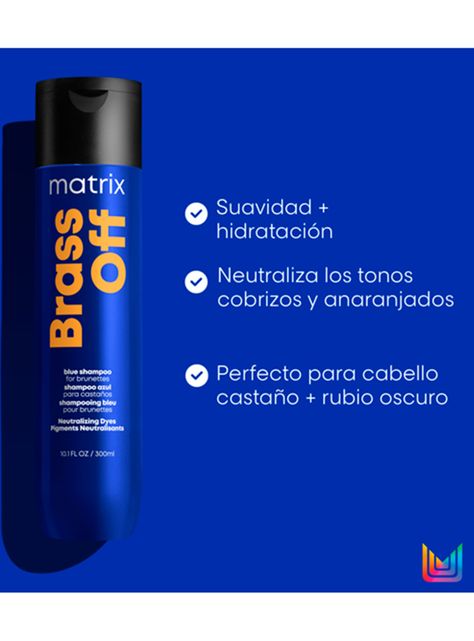 Set Shampoo Matizador Azul Cabello Castaño 300 ml Brass Off + Spray 190 ml Miracle Creator-1