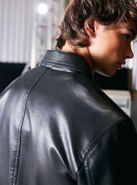 Chaqueta Look Cuero Relaxed Fit-3