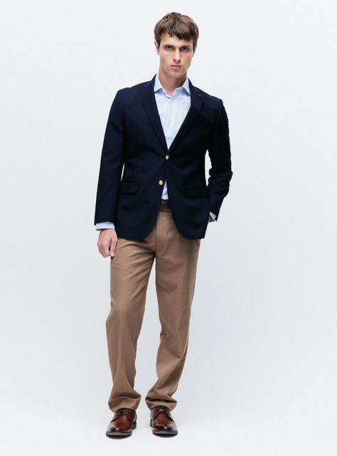 Vestón 100 % Lana Navy-4