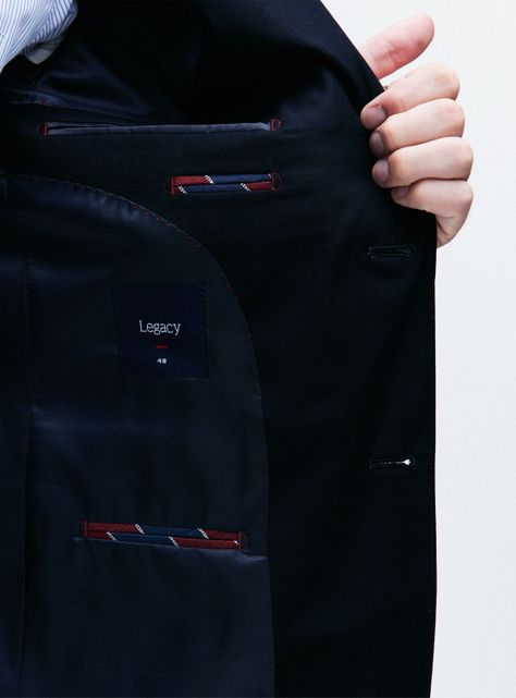 Vestón 100 % Lana Navy-3