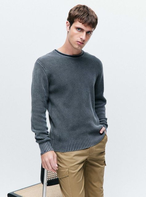 Sweater Rolled with acyd wash-0