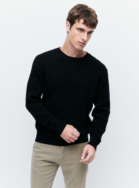 Sweater R-Neck tejido Texturado-0