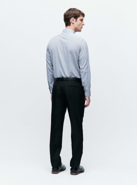 Camisa Slim Fit en Texturas de Color-5