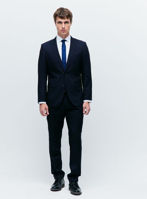 Traje Recto Textura Lisa Slim Fit-4