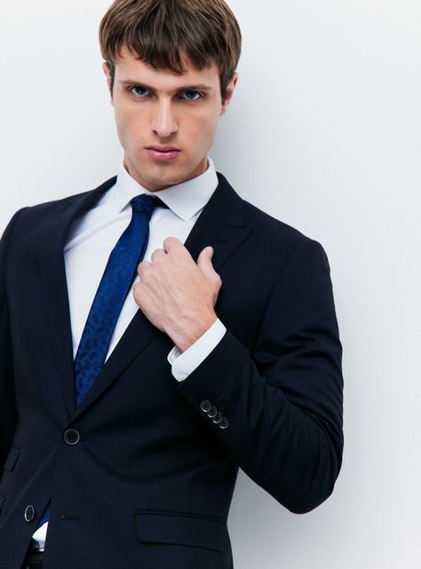 Traje Recto Textura Lisa Slim Fit-2