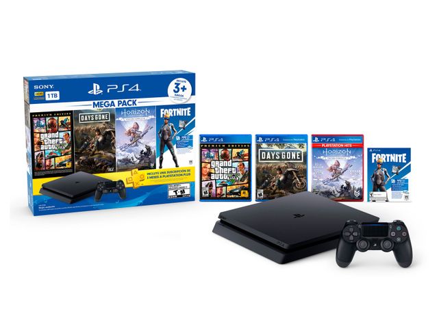 Consola PlayStation PS4 Slim 1TB Megapack 6 + 3 juegos + PS Plus 3 meses + Cupón Fortnite-0