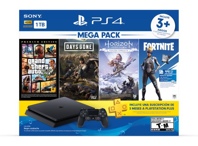 Consola PlayStation PS4 Slim 1TB Megapack 6 + 3 juegos + PS Plus 3 meses + Cupón Fortnite-1
