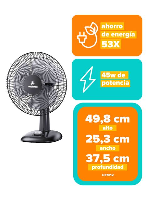 Ventilador de Sobremesa 40W DFM12-2