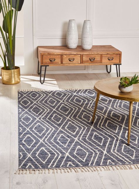 Alfombra Geo 140x200 cm Navy D3-1