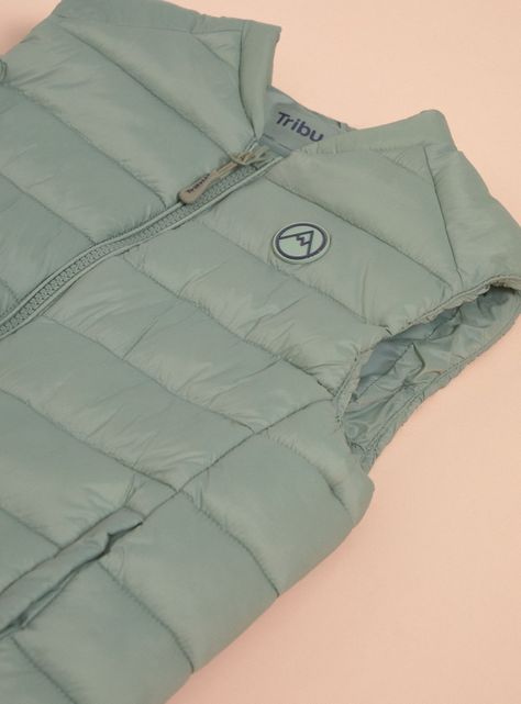 Parka Acolchada sin Mangas Cierre-4