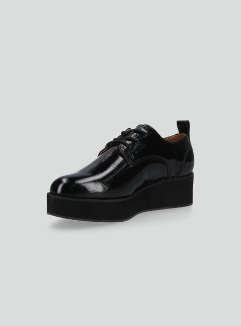 Zapato Casual Efecto Craquelado Oxford con Plataforma Mujer-2