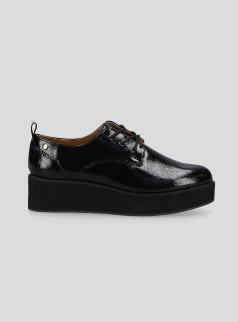 Zapato Casual Efecto Craquelado Oxford con Plataforma Mujer-1
