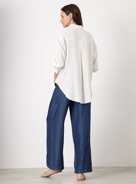 Blusa de Lino Manga Larga-5