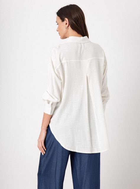 Blusa de Lino Manga Larga-1