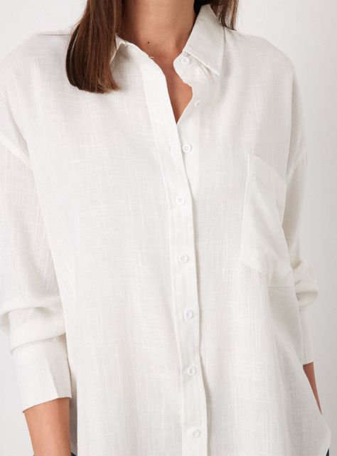 Blusa de Lino Manga Larga-3