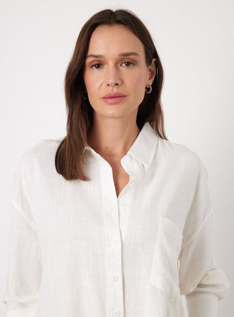 Blusa de Lino Manga Larga-2