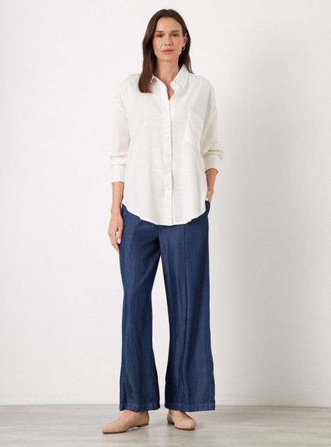 Blusa de Lino Manga Larga-4