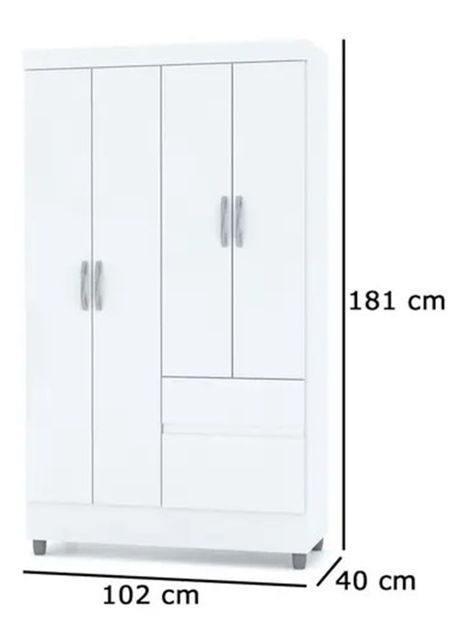 Clóset Ideal 4 Puertas 2 Cajones-1