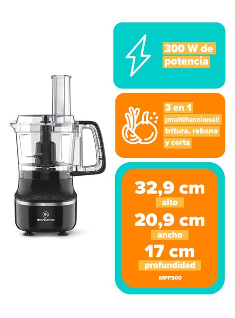 Procesador de Alimentos 3 en 1 MFP500-2
