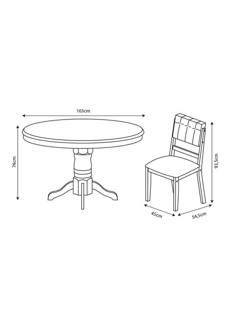 Juego de Comedor Rodas + 4 Sillas-1