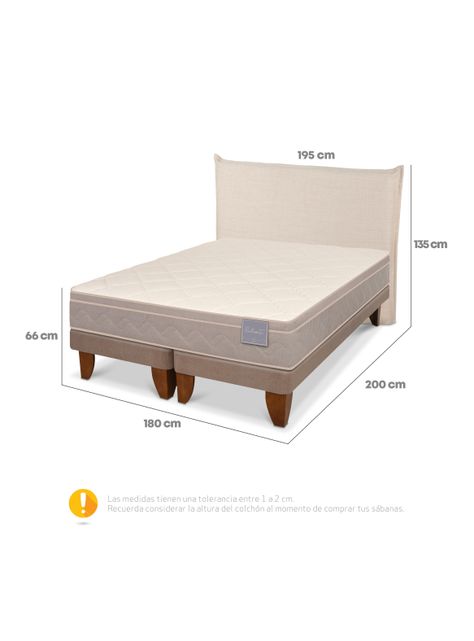 Cama Europea Rilassati King + Respaldo Tiber-1