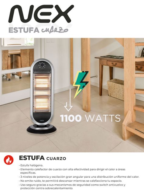 Estufa Cuarzo Halógena 1100W CRB1300-3