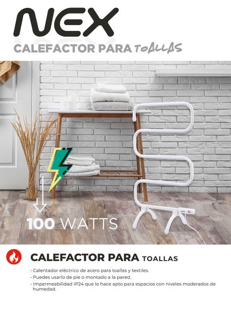 Calefactor de Toallas 100W EETWL-2