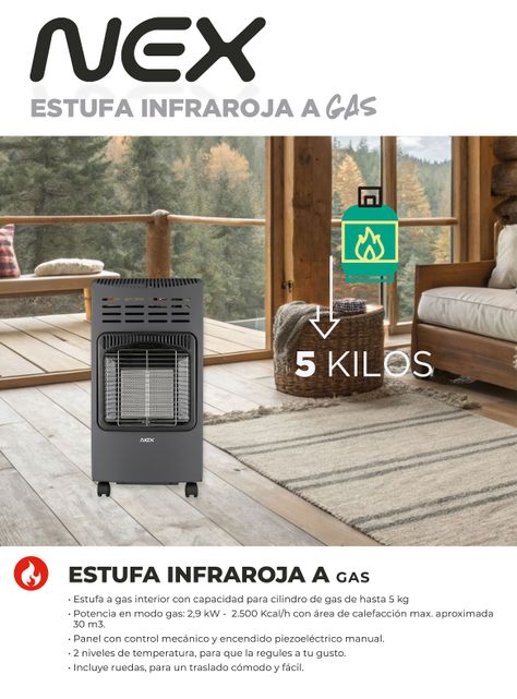 Estufa Infrarroja a Gas 5 Kg EGAS5KG-4