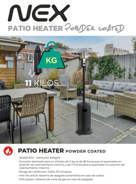 Estufa de Exterior Patio Heater Powder 8800W Coated-5