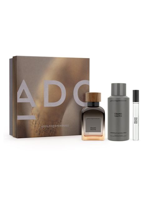 Set Perfume Ébano Salvia EDT Hombres 120ml + Desodorante 150ml + Megaspritzer 10ml-0