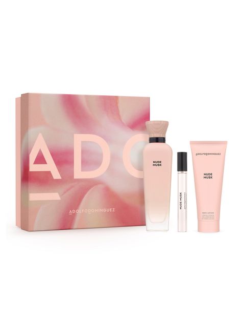 Set Perfume Nude Musk EDP Mujer 120ml + Megaspritzer 10ml + Loción Corporal 75ml-0