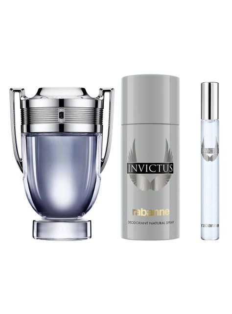Set Perfume Invictus EDT Hombre 100 ml + 10 ml + Desodorante 150 ml Rabanne-0