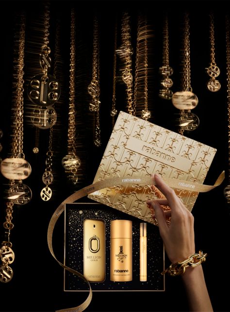 Set Perfume Rabanne Hombre 1 Million Gold 100 ml + 10 ml + Desodorante 150 ml-3