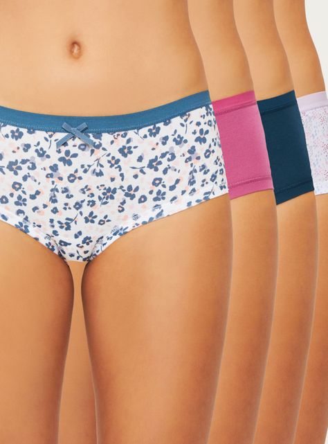 Pack 4 Pantaleta Algodón con Pretina Alta-0