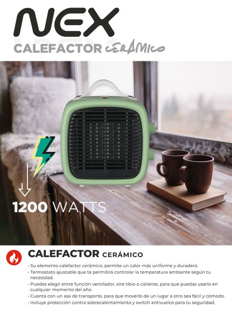 Calefactor Cerámico 1200W CFH170V Verde-3