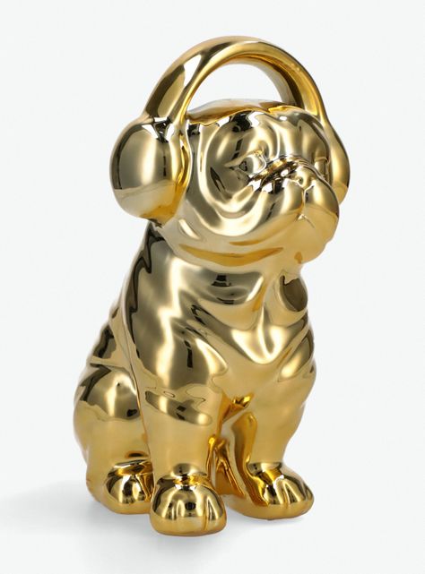 Alcancía Perro Audífonos Dorado Attimo-0