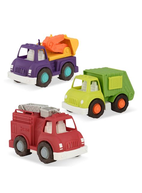 Set Camiones Bombero Reciclaje Excavador Caramba-0