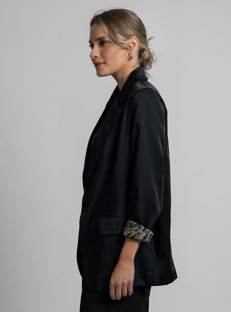 Blazer Satín Ara Negro-1