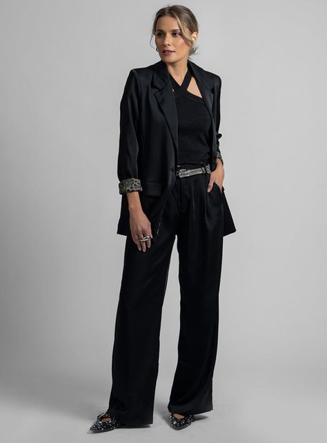 Blazer Satín Ara Negro-3