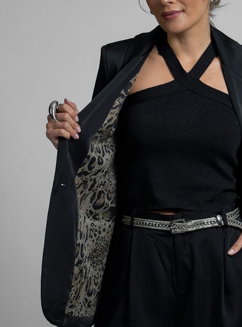 Blazer Satín Ara Negro-2