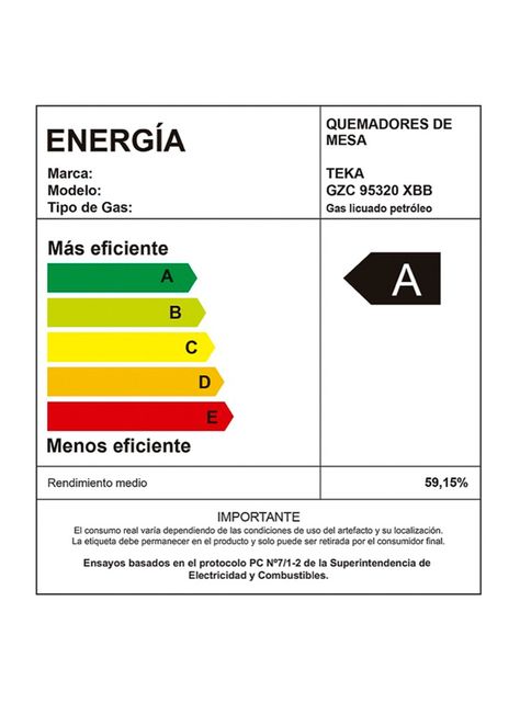 Encimera a Gas 5 Quemadores Cristalgas GZC 95320 XBB-5
