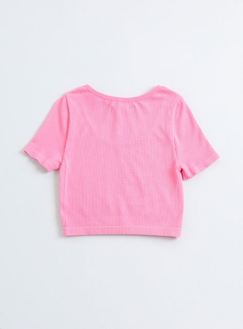 Polera Crop Seamless Verde-1